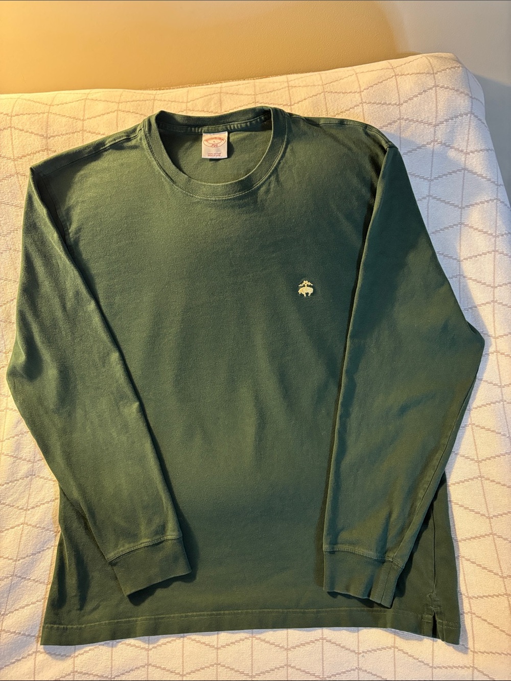 Brooks Brothers Forest Green Long-Sleeve Crewneck Tee size L